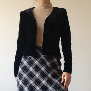 Reitmans - Black Velvet Vest With Fringe